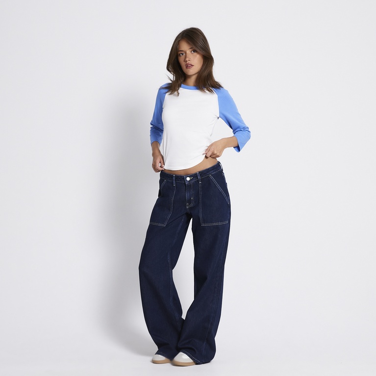 Baseball 3/4 sleeve top "Storm" Blue